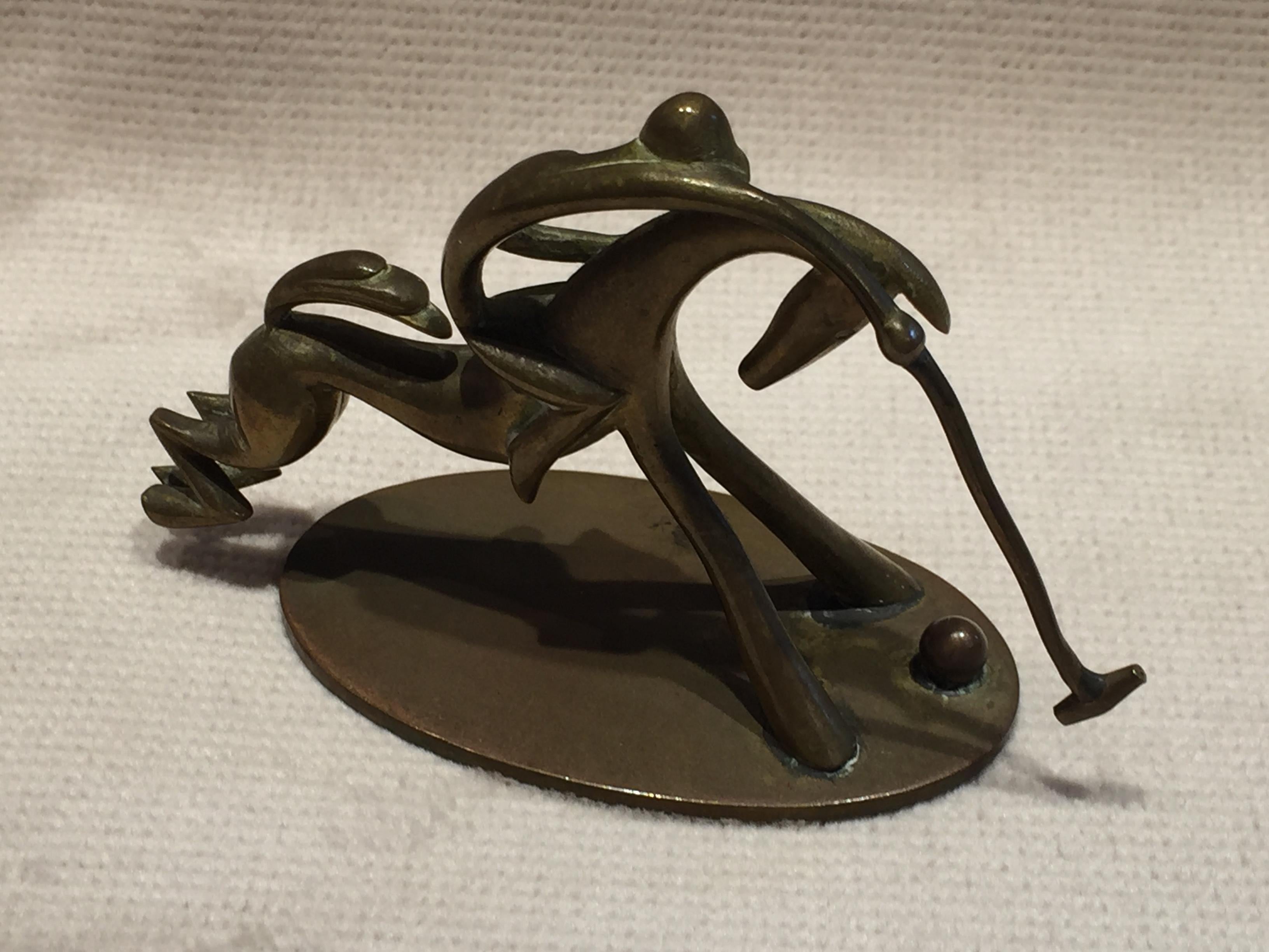 Hagenauer Bronze Miniature Polo Palyer In Excellent Condition For Sale In Westport, CT