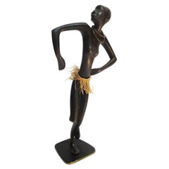 Hagenauer Bronze Sculpture Art Deco Dancing African Woman