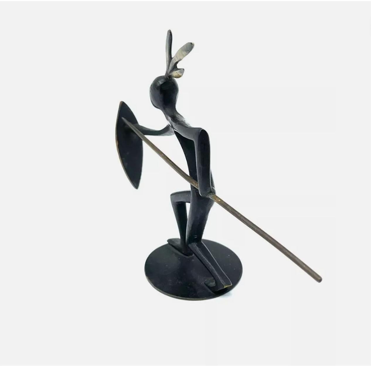 Hagenauer Bronce Werkstatte Hagenauer Bronce Guerrero Escultura Art Decó Hecho a mano en venta