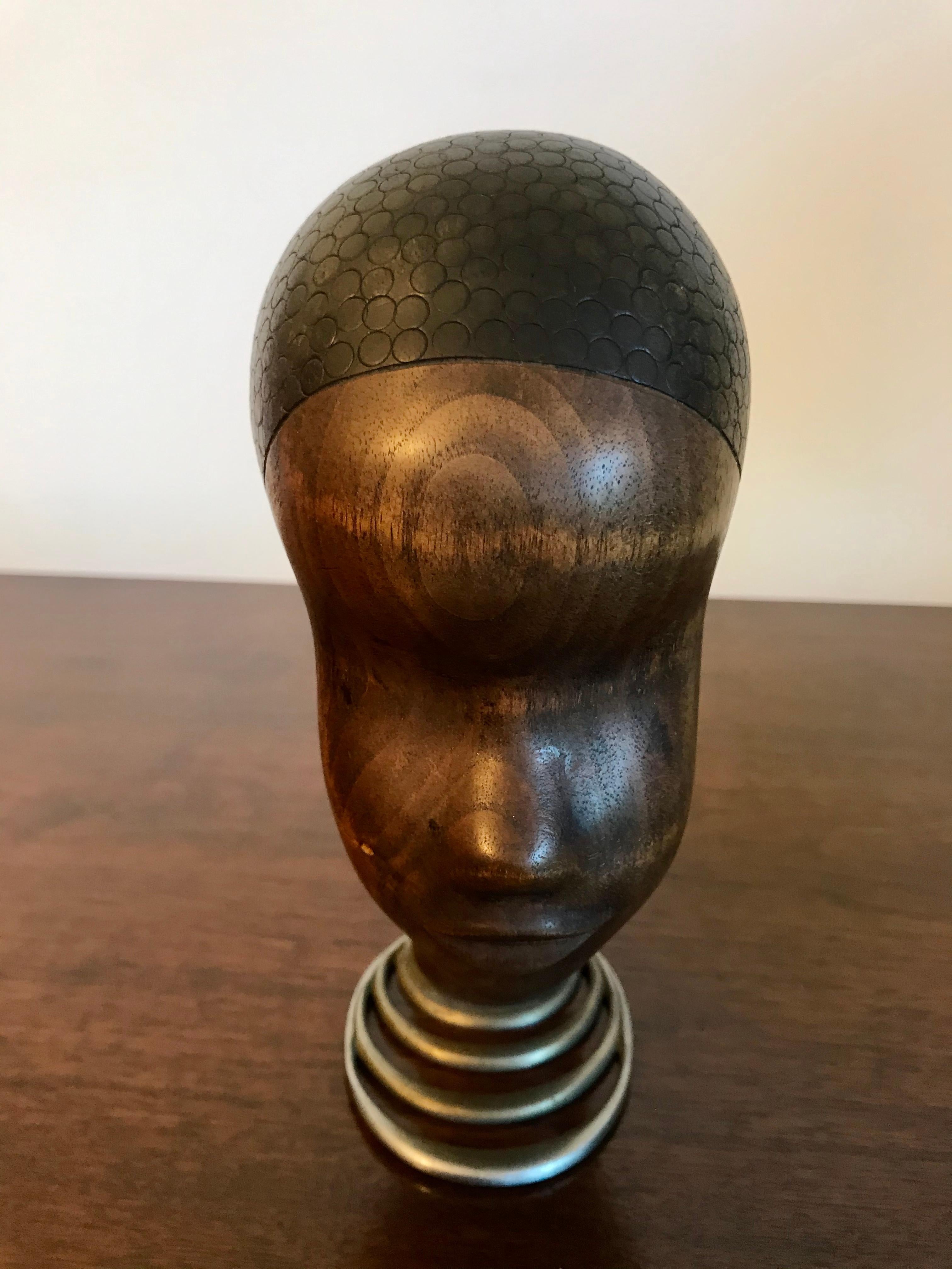 Hagenauer Carved Wood African Head Sculpture, 20th Century 2