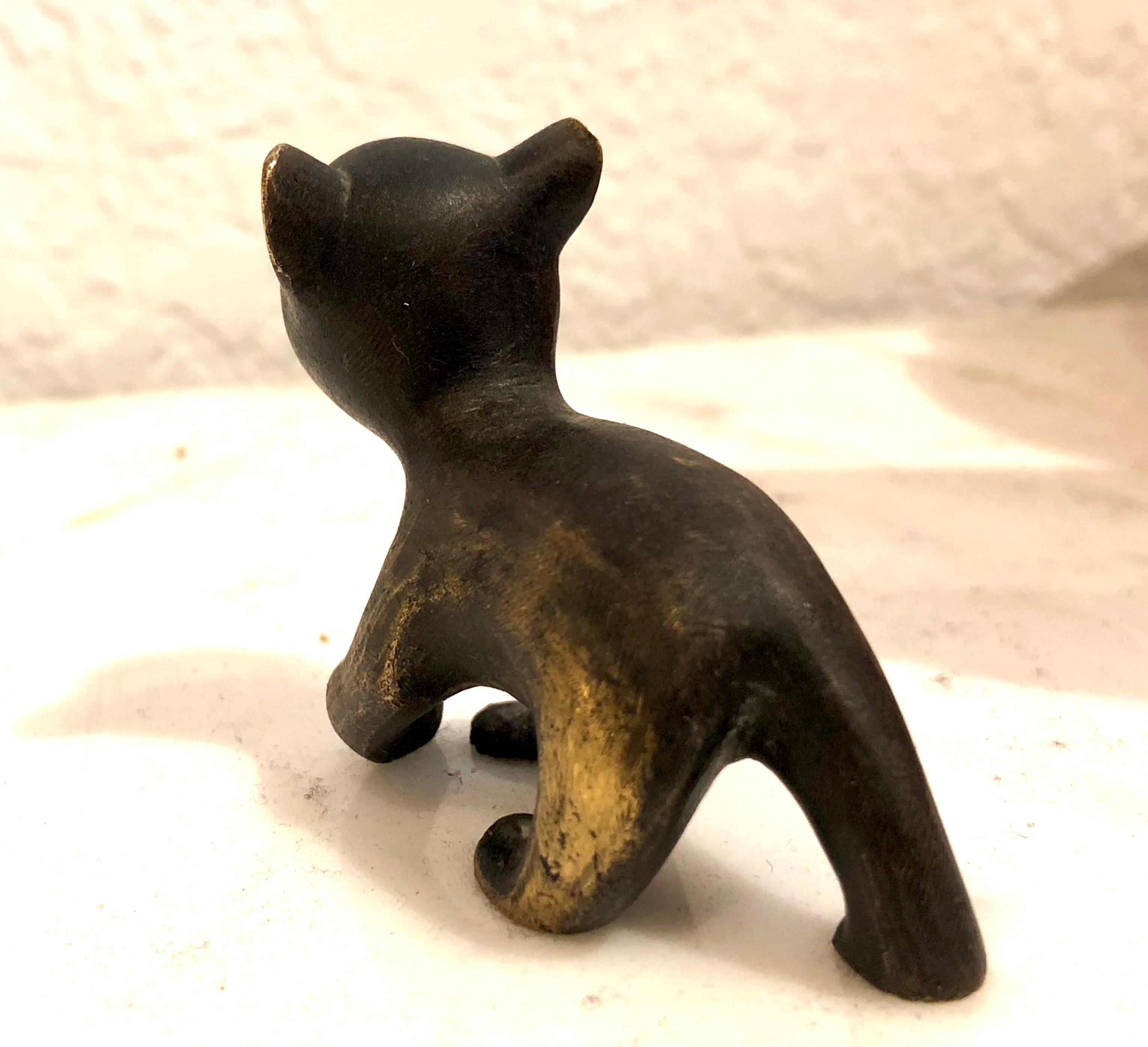 Hagenauer Modernist Austrian Bronze Sculpture Baby Bear Art Deco Signed Rare 1
