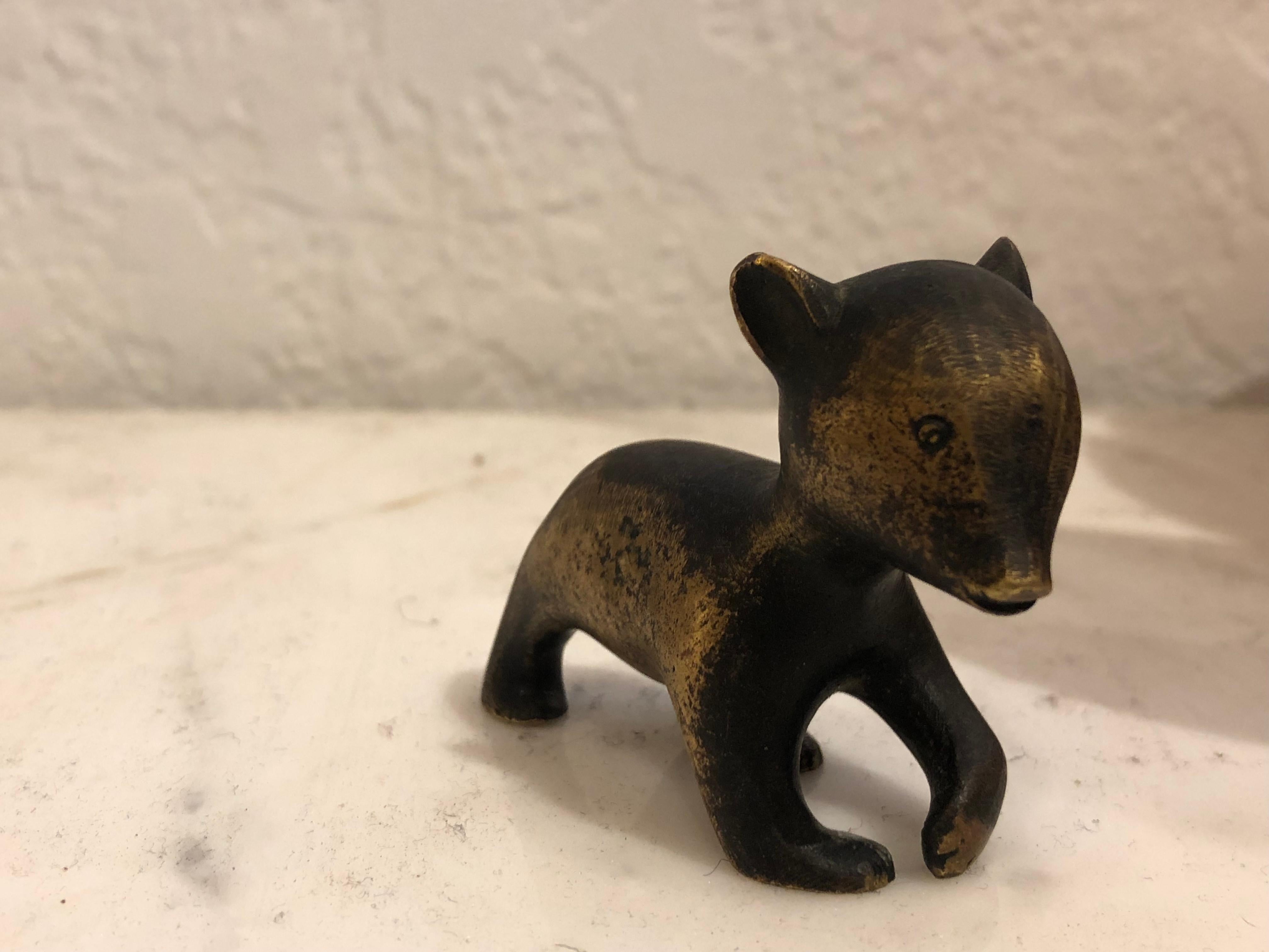 Hagenauer Modernist Austrian Bronze Sculpture Baby Bear Art Deco Signed Rare 2