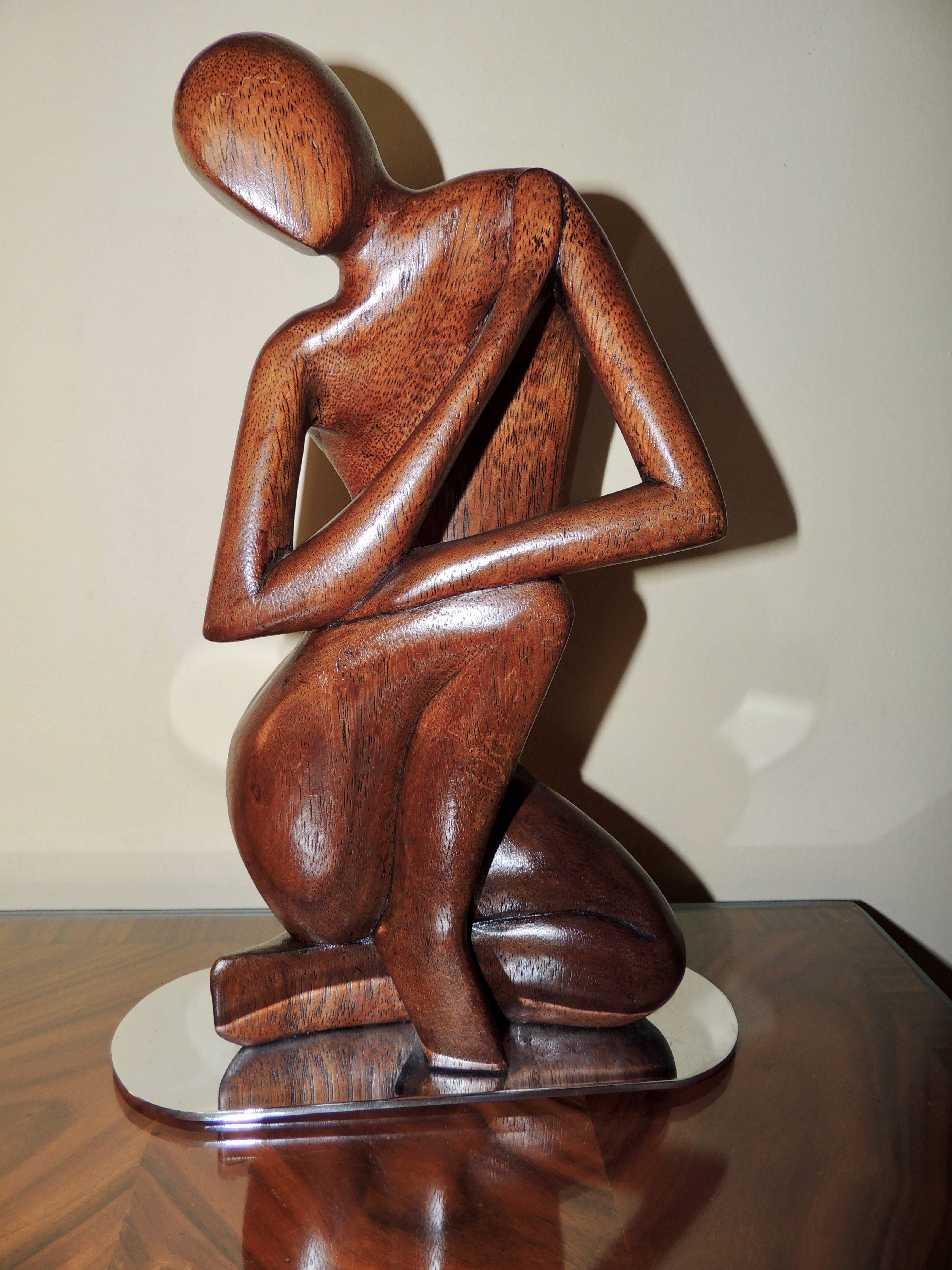 Austrian Hagenauer Modernist Sculpture in Wood Art Deco