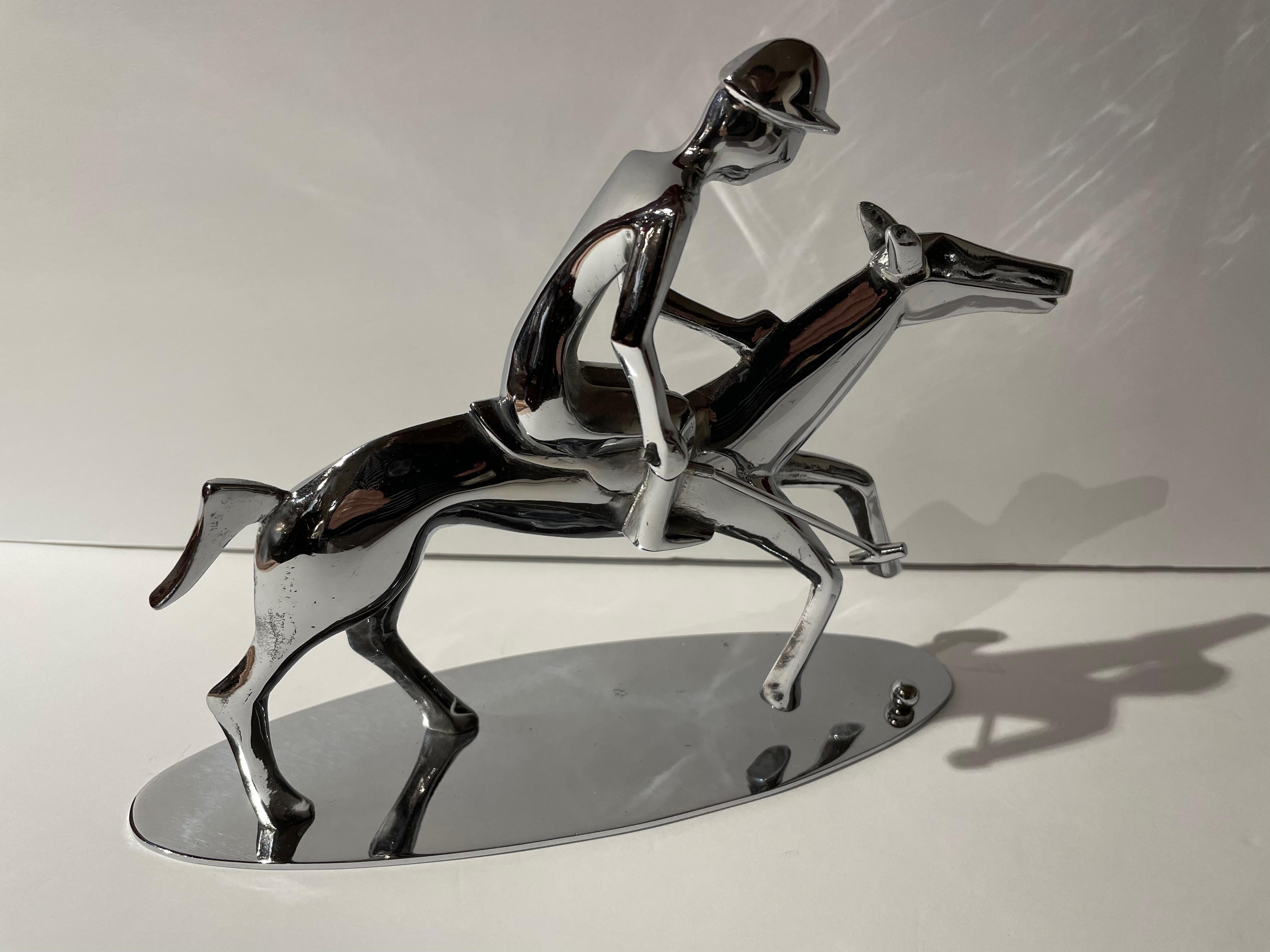 Art Deco Hagenauer Polo Players Mounted on Horse Pair Wien