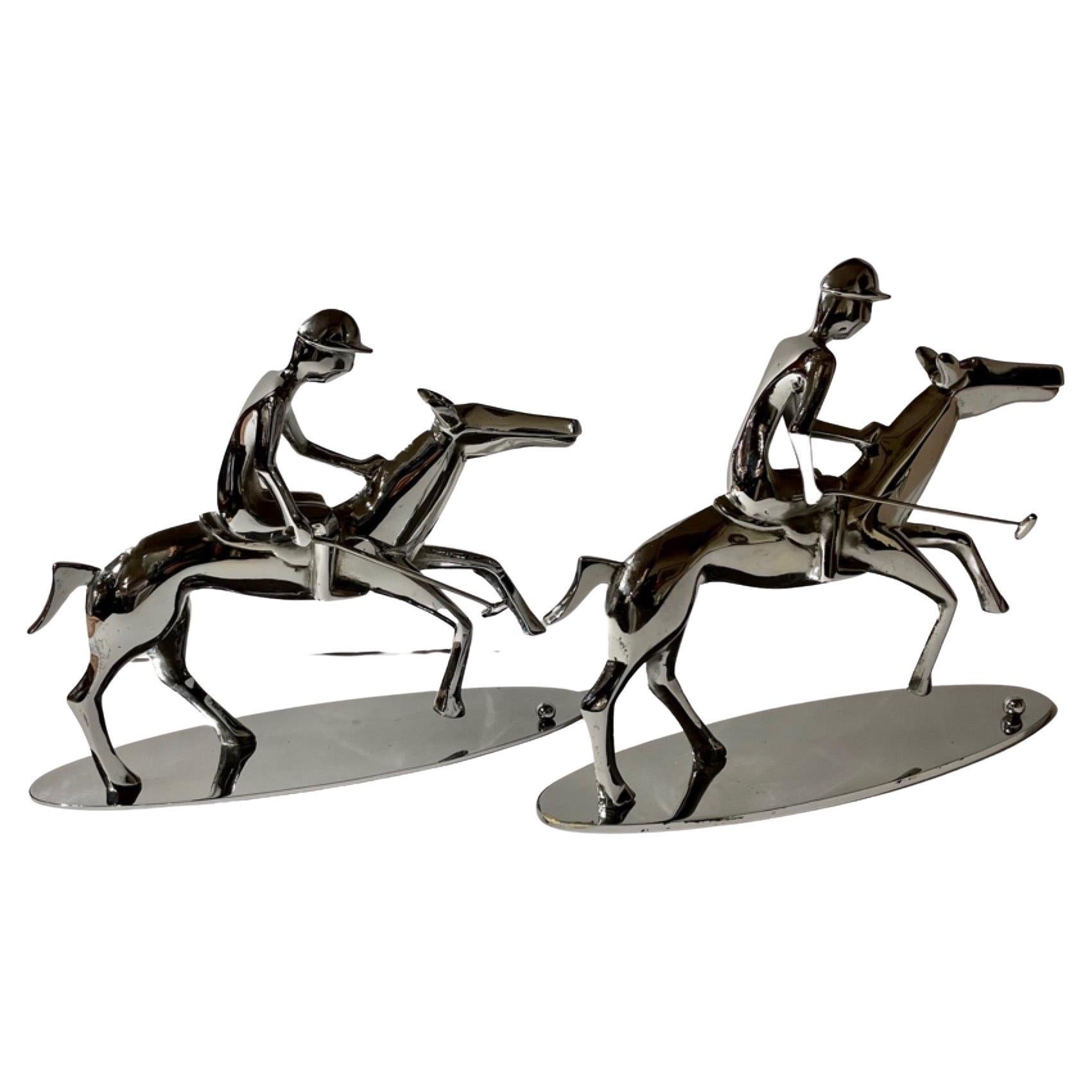 Hagenauer Polo Players Mounted on Horse Pair Wien