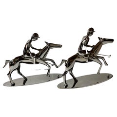 Vintage Hagenauer Polo Players Mounted on Horse Pair Wien