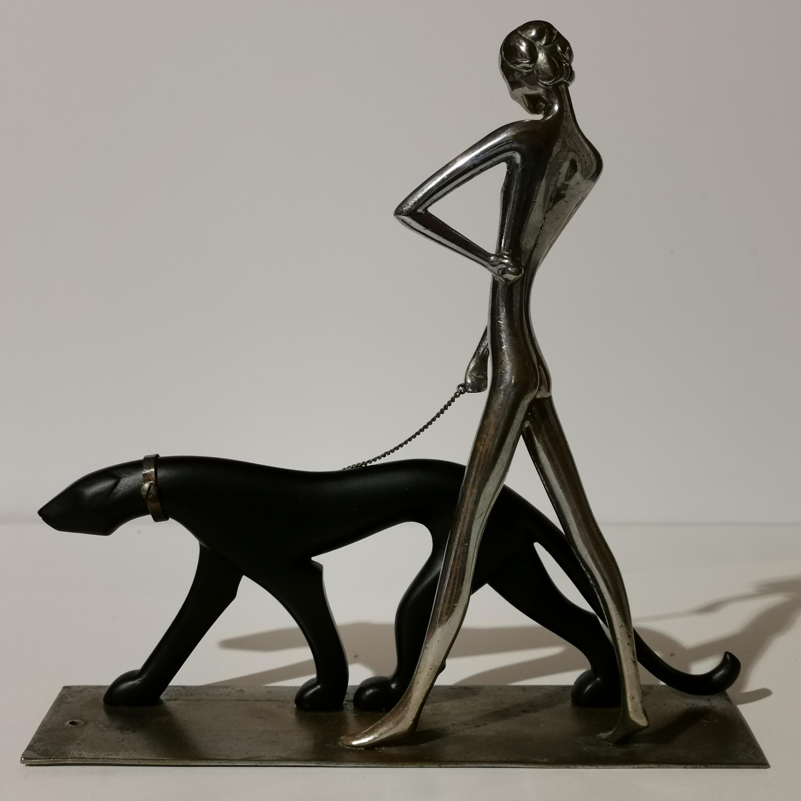 Sculpture de Hagenauer « Femme marchant en panthère », Vienne Bon état - En vente à Lohr, Bavaria, DE
