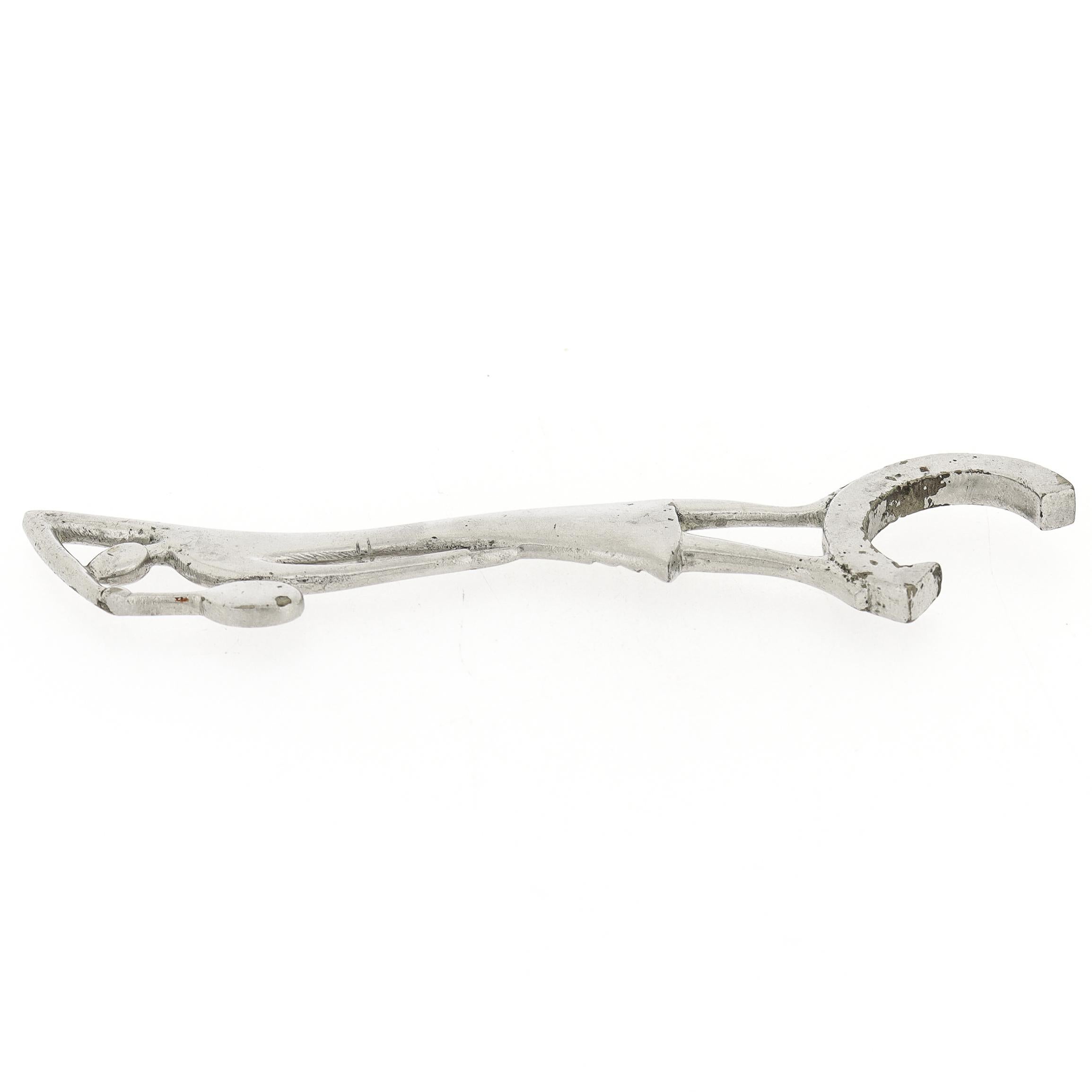 Brass Hagenauer Style Art Deco Chrome Plated Tennis Player Wine Cork / Bottle Stopper For Sale