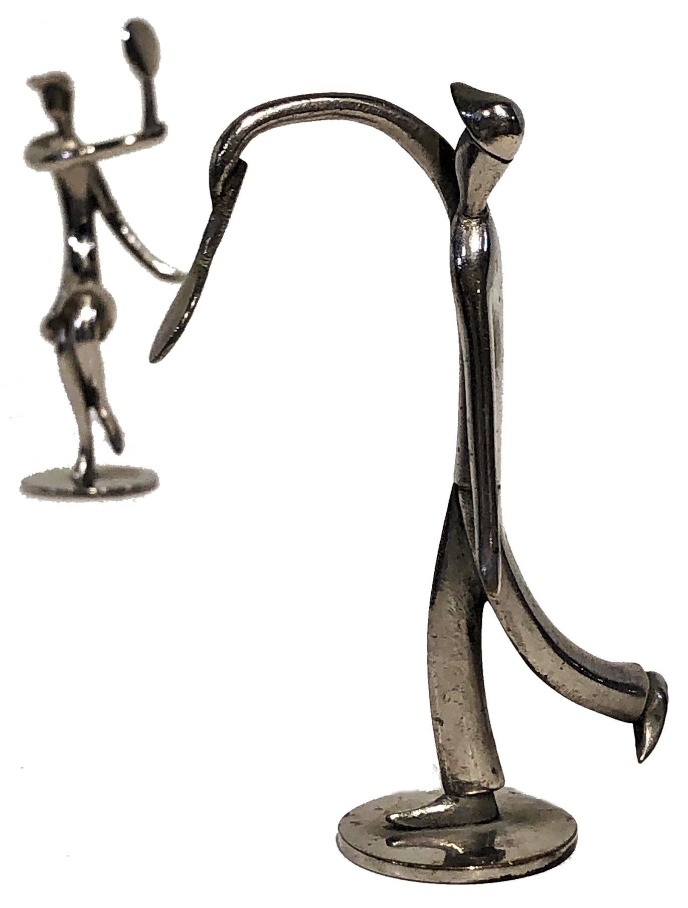 Hagenauer, Tennis Players, A Pair of Art Deco Miniature Sculptures, ca. 1920's In Good Condition For Sale In New York, NY