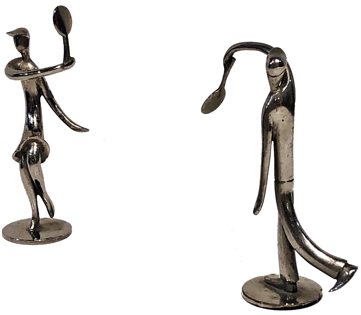 Hagenauer, Tennis Players, A Pair of Art Deco Miniature Sculptures, ca. 1920's For Sale 2