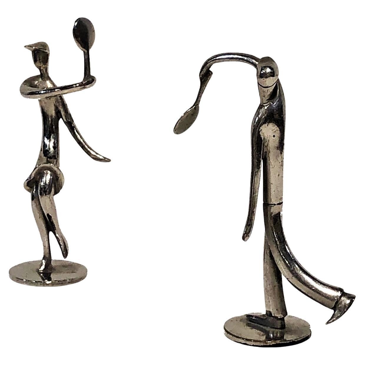 Hagenauer, Tennis Players, A Pair of Art Deco Miniature Sculptures, ca. 1920's For Sale