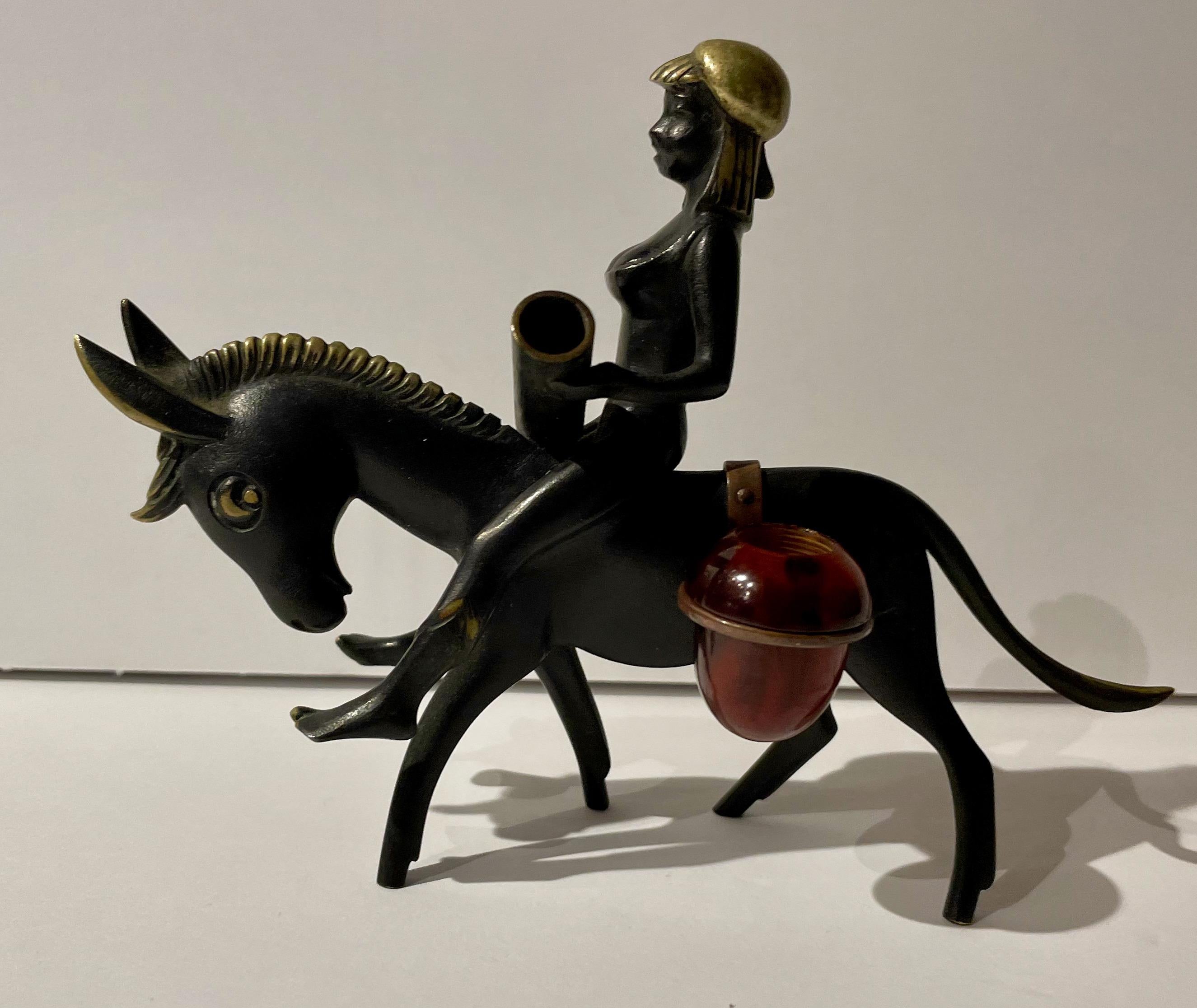 Hagenauer Wein Sculpture Woman on Donkey 8