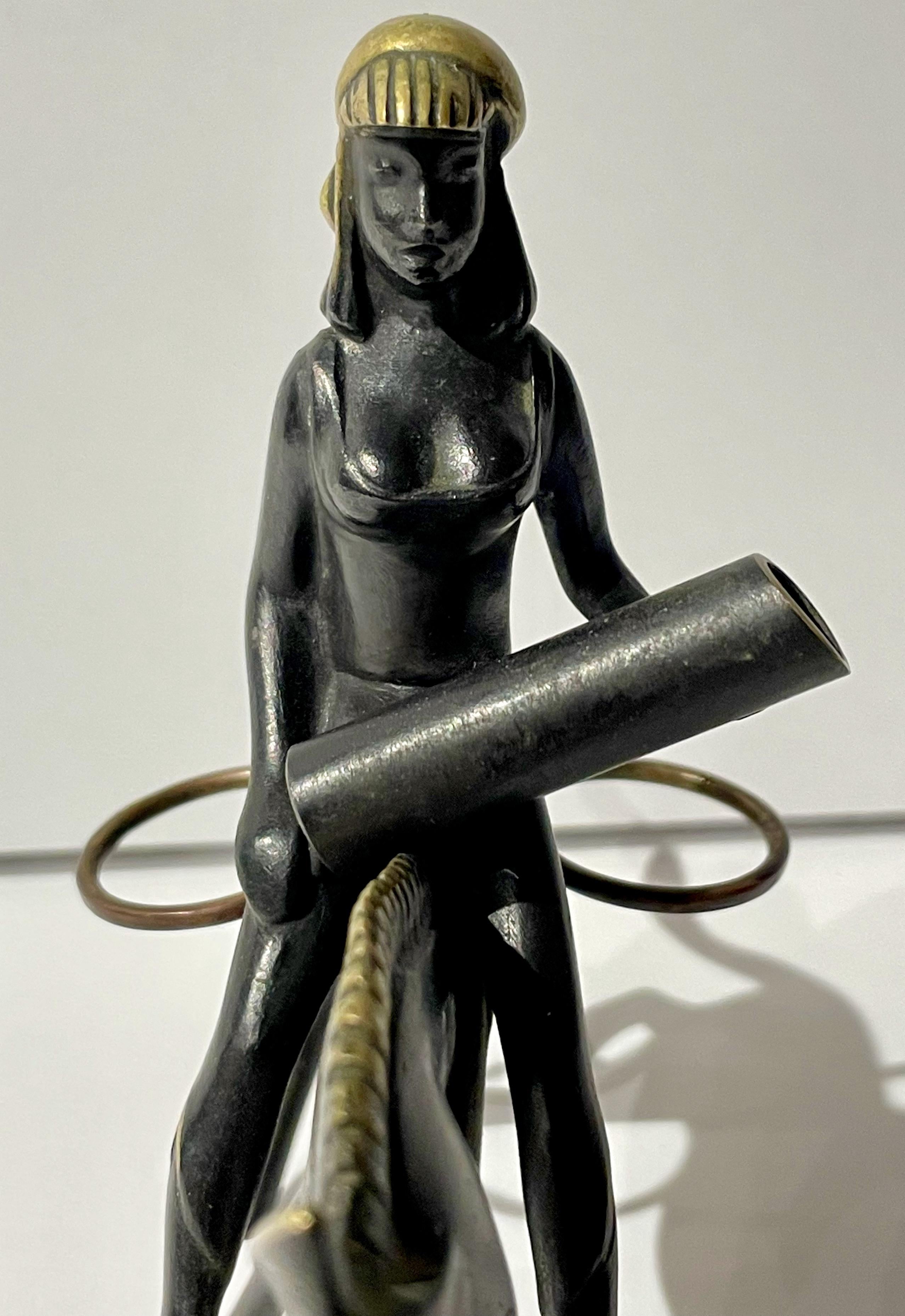 Bronze Hagenauer Wein Sculpture Woman on Donkey