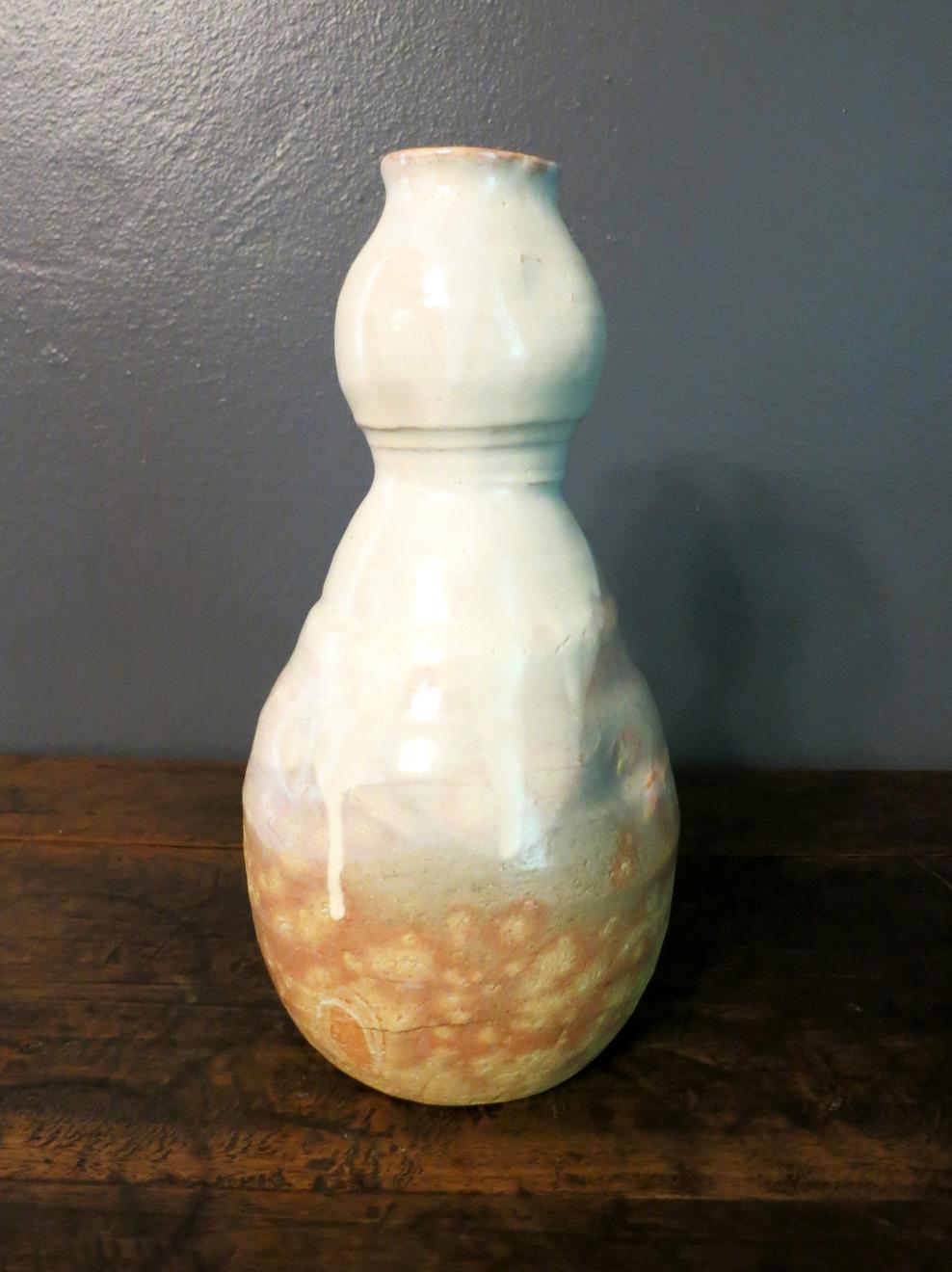 Hagi Ikebana Vase by Kyusetsu Miwa X Japanese Studio Pottery For Sale 5