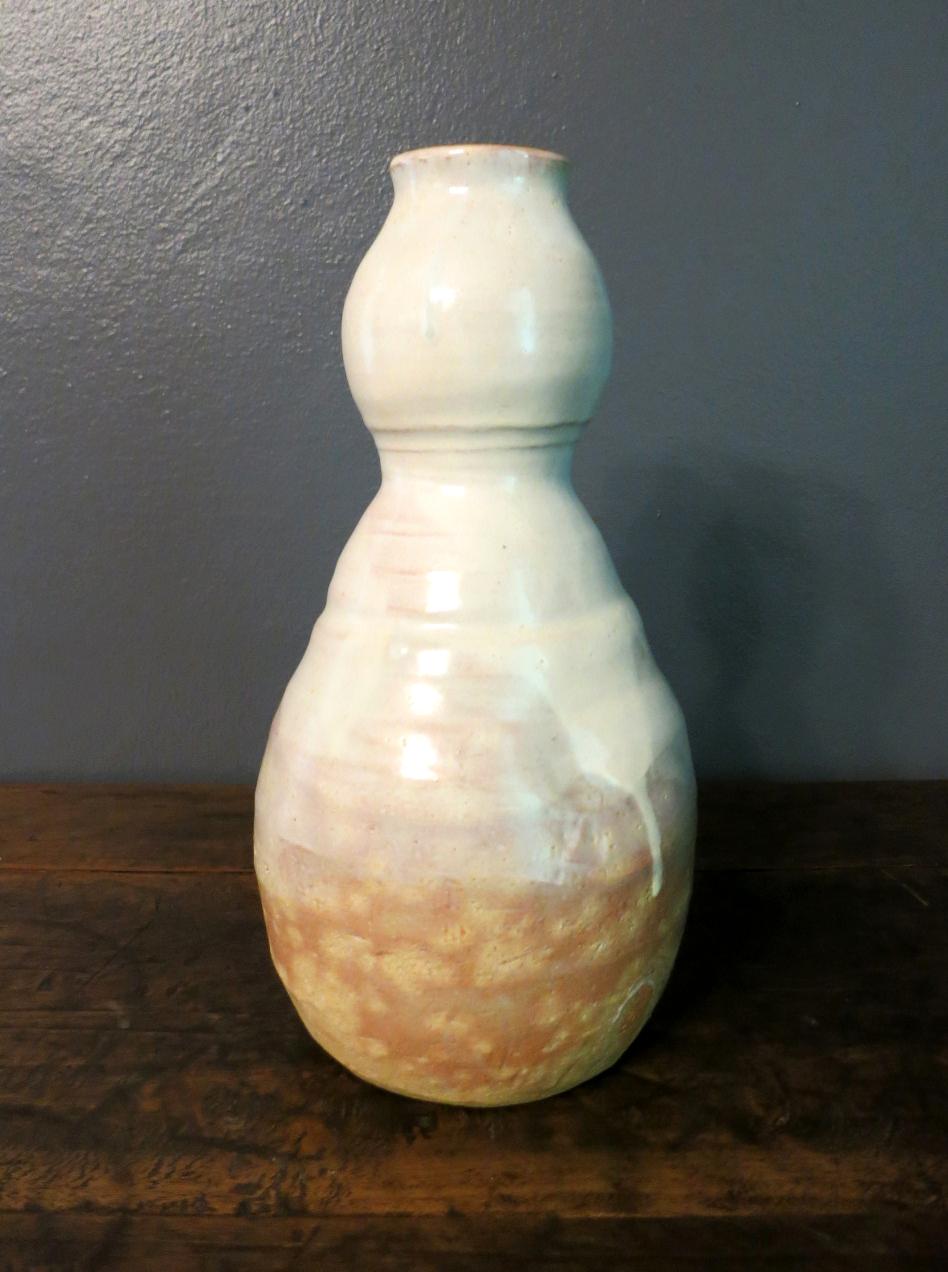 Hagi Ikebana Vase by Kyusetsu Miwa X Japanese Studio Pottery For Sale 7