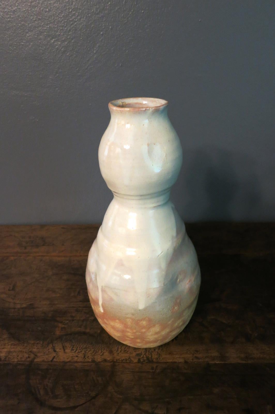 Hagi Ikebana Vase by Kyusetsu Miwa X Japanese Studio Pottery For Sale 11