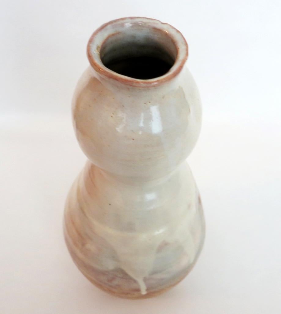 20th Century Hagi Ikebana Vase by Kyusetsu Miwa X Japanese Studio Pottery For Sale