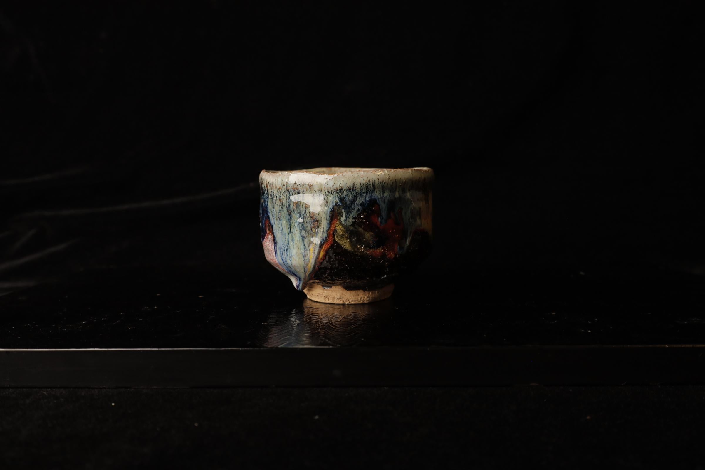Japanese Hagi-ware Chawn (tea bowl) by famous Seigan Yamane For Sale