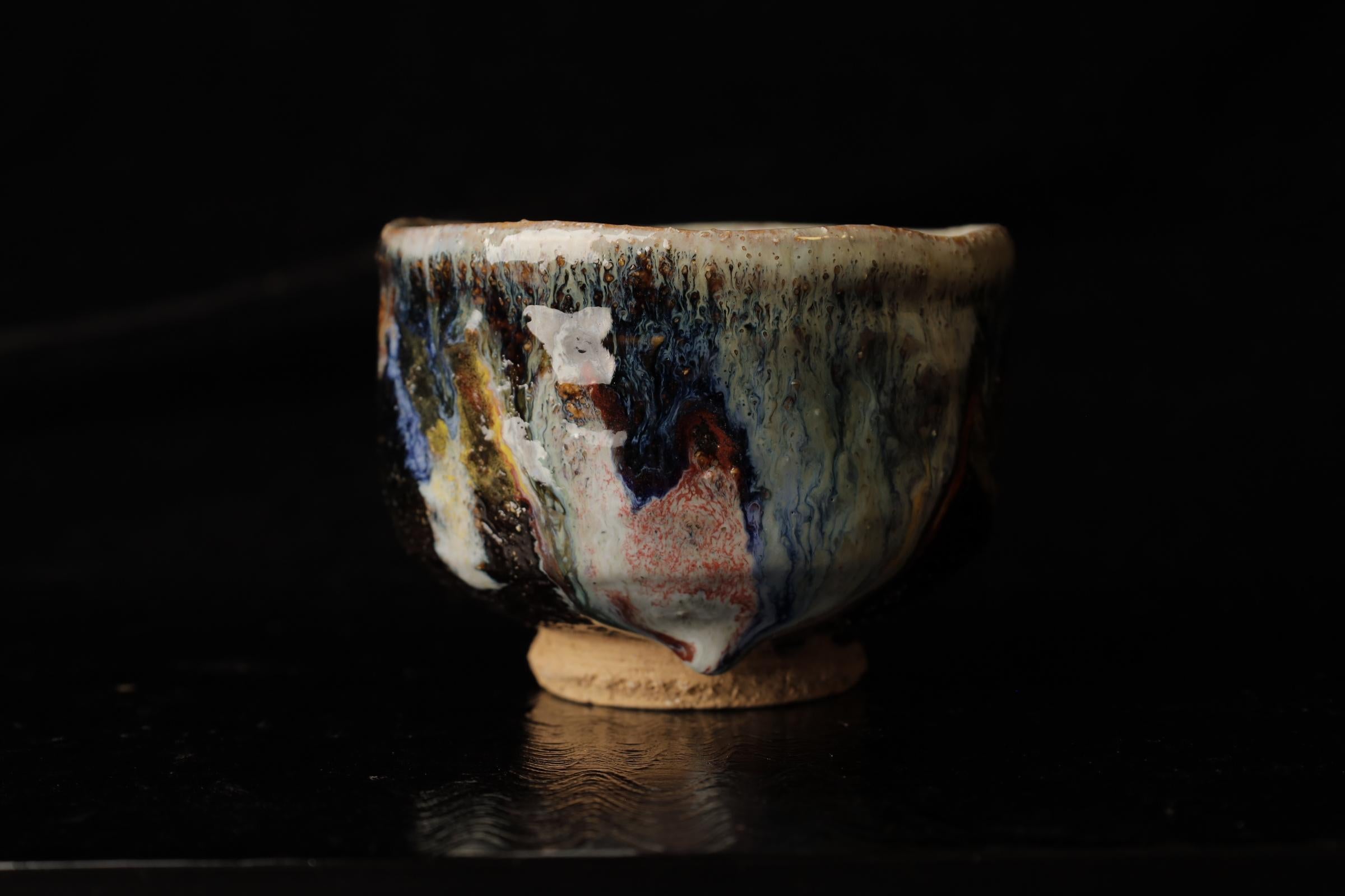 Contemporary Hagi-ware Chawn (tea bowl) by famous Seigan Yamane For Sale