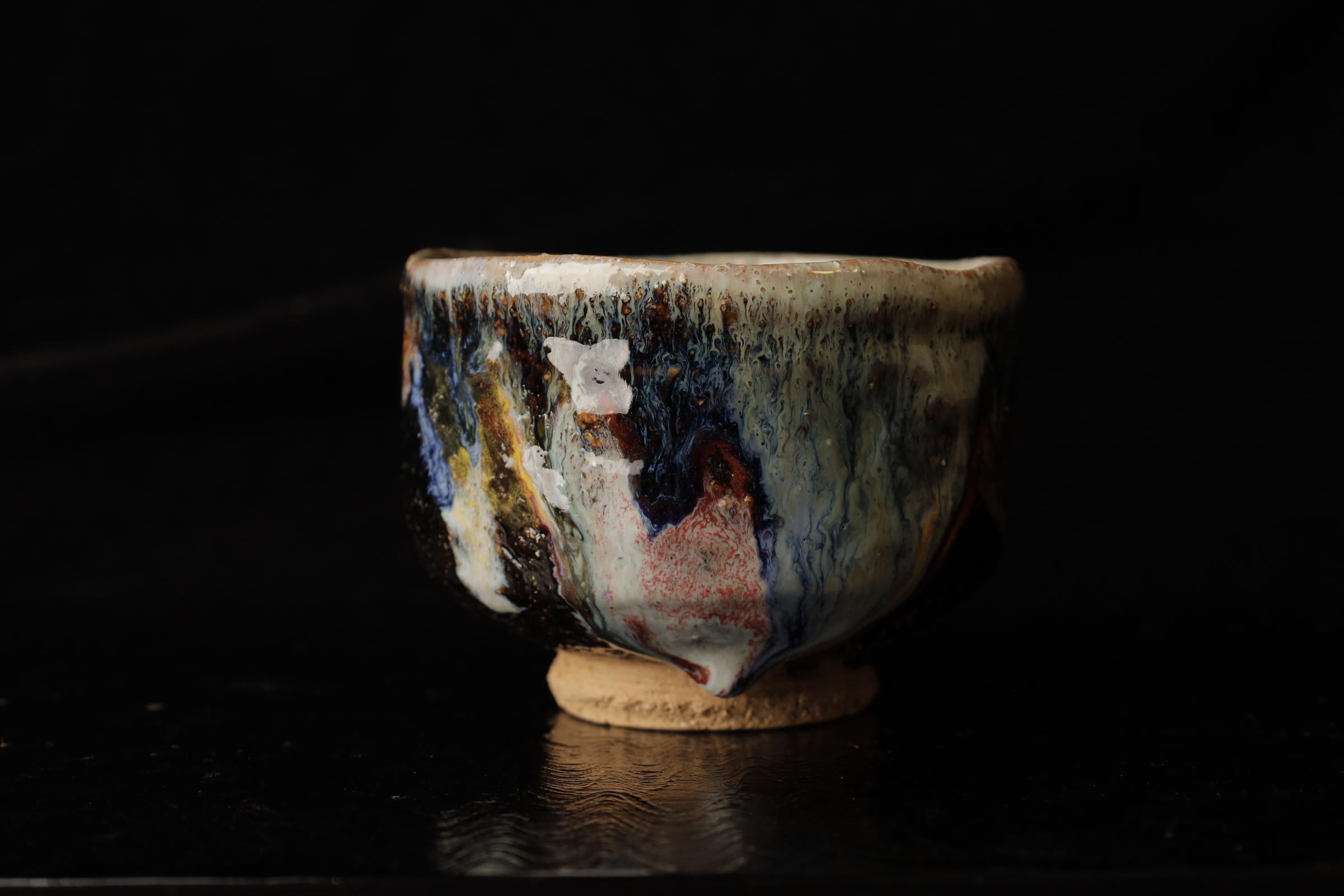 Ceramic Hagi-ware Chawn (tea bowl) by famous Seigan Yamane For Sale