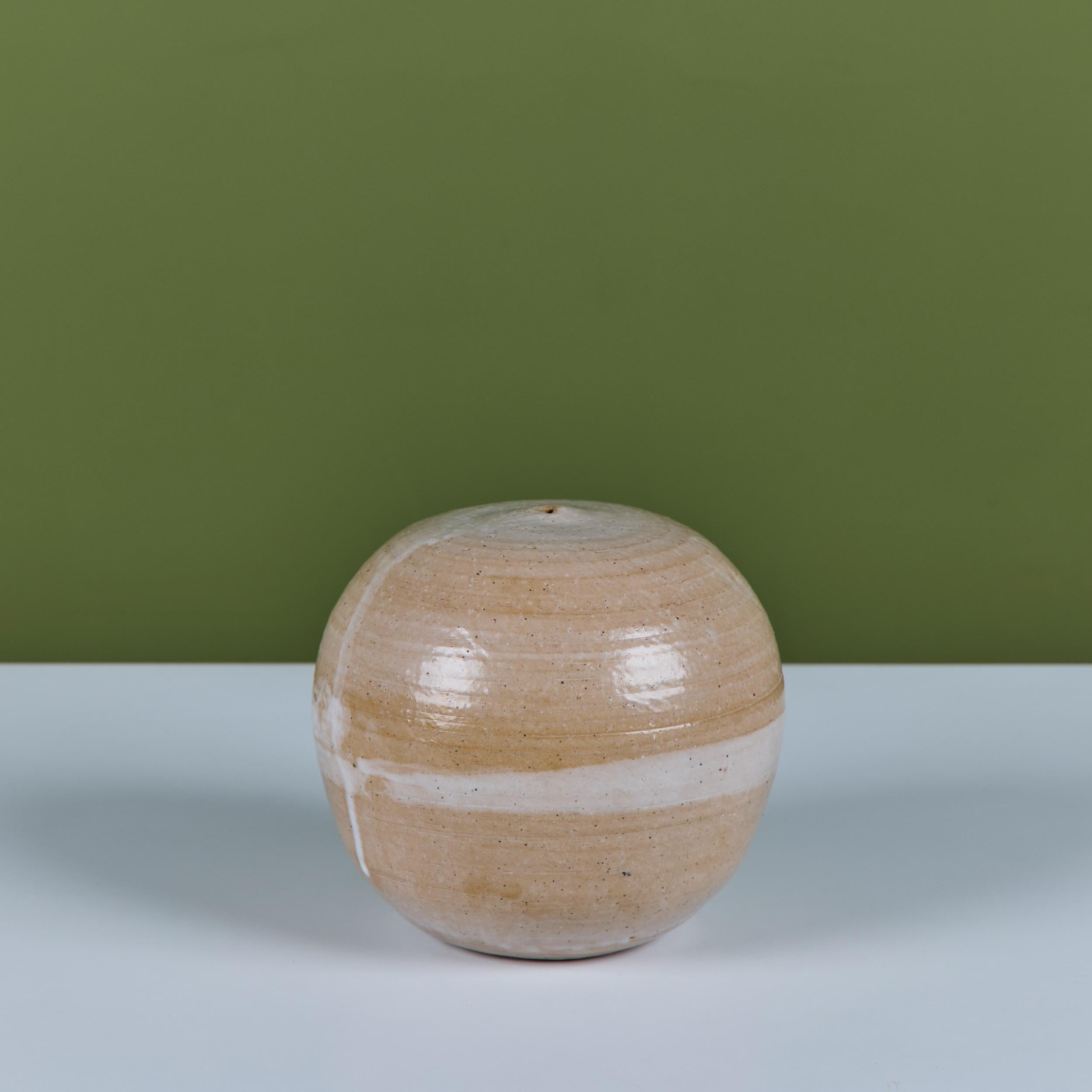 Stoneware Hagi Ware Drip Glaze Weed Pot For Sale