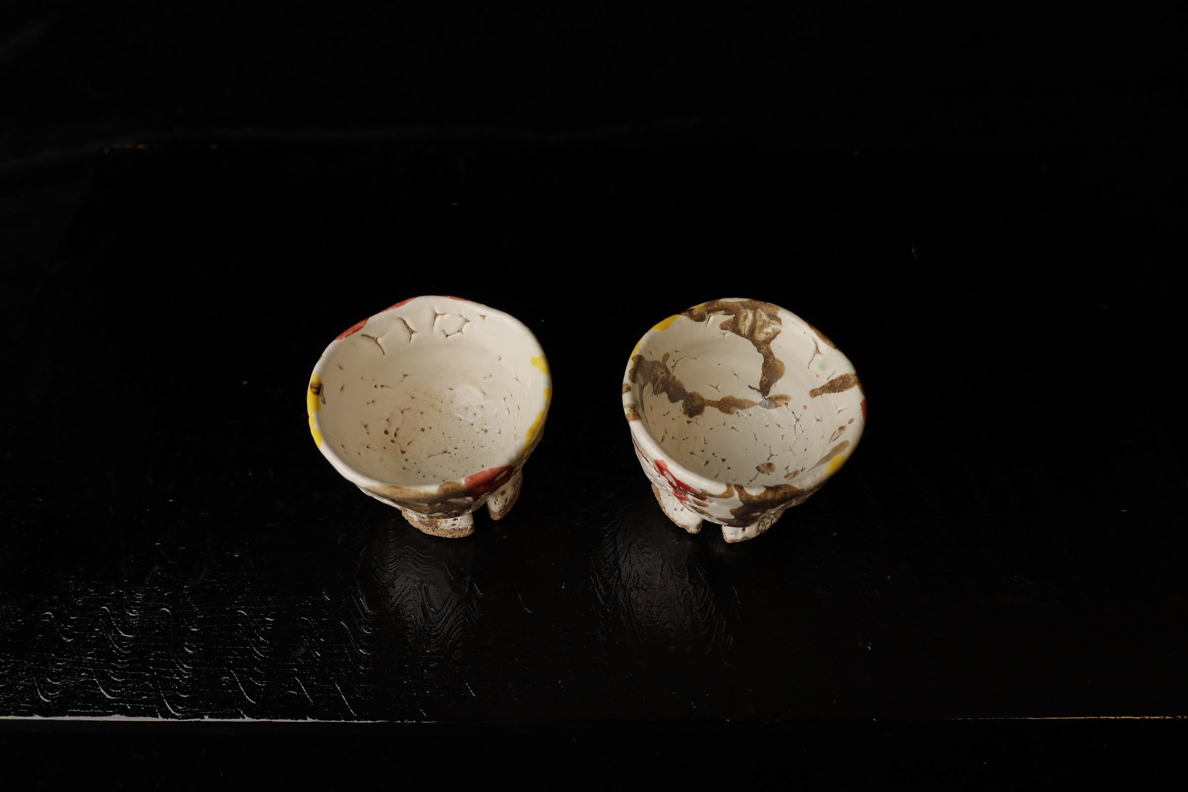 Tazas de té  del famoso artista Seigan Yamane. Cerámica estilo Hagi. en Nuevo estado para la venta en Fukuoka, JP
