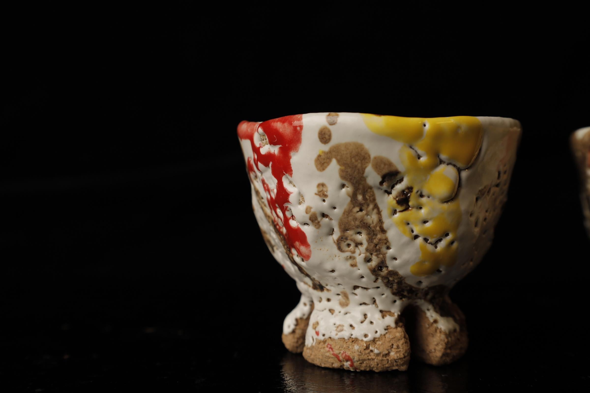 Tazas de té  del famoso artista Seigan Yamane. Cerámica estilo Hagi. Cerámico en venta