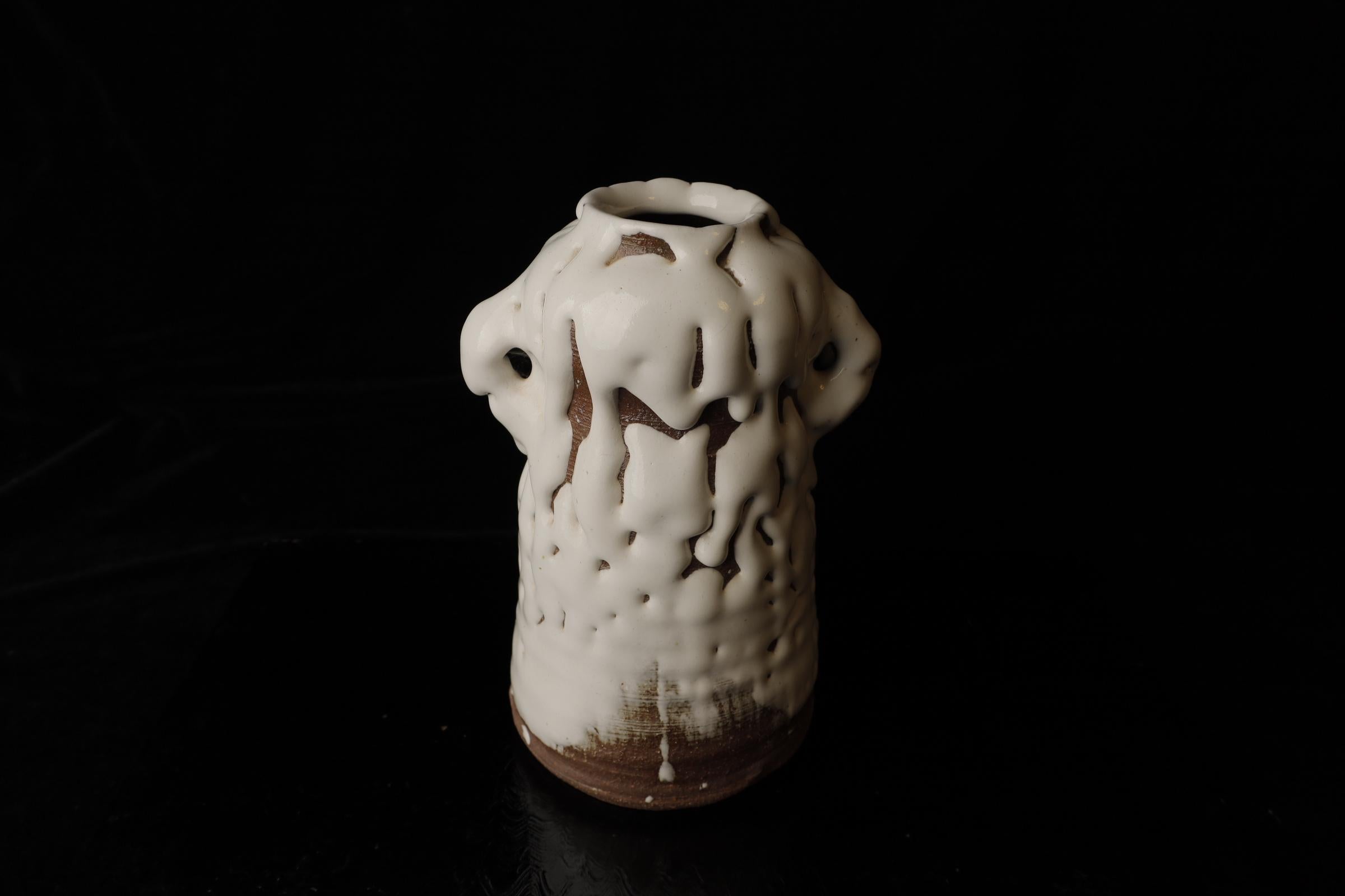 Jarrón de cerámica Hagi del famoso Seigan Yamane Japonés en venta