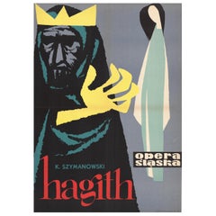 Vintage Hagith Opera Polish Poster by Tadeusz Gryglewski, 1960s