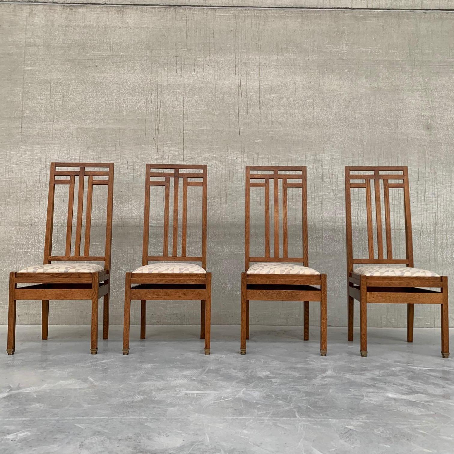 Hague School Art Deco Set of 4 Dining Chairs For Sale 7