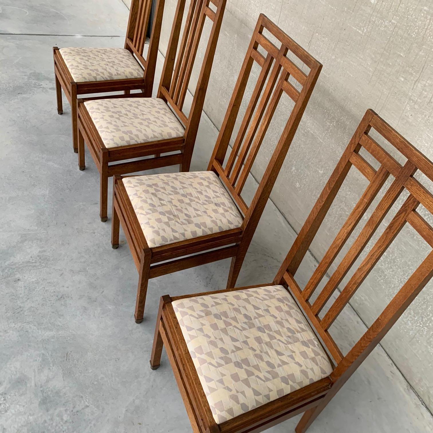 Hague School Art Deco Set of 4 Dining Chairs For Sale 9