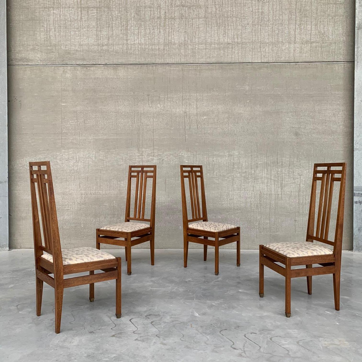Hague School Art Deco Set of 4 Dining Chairs For Sale 10