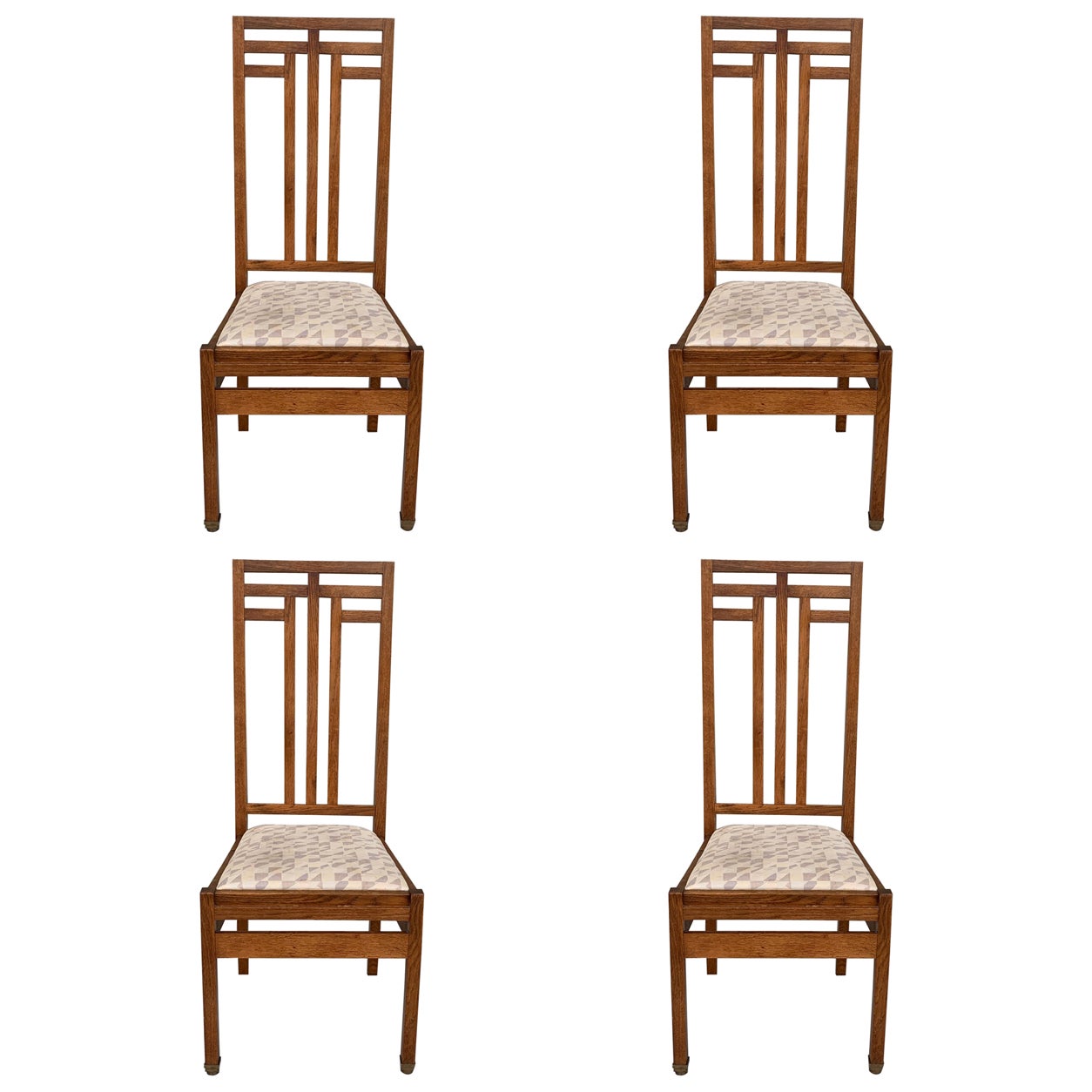 Hague School Art Deco Set of 4 Dining Chairs