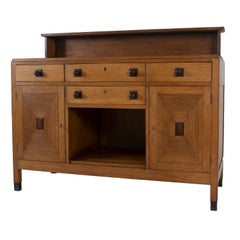 Hague School Buffet / Cabinet in Oak, the Netherlands, 1920s
