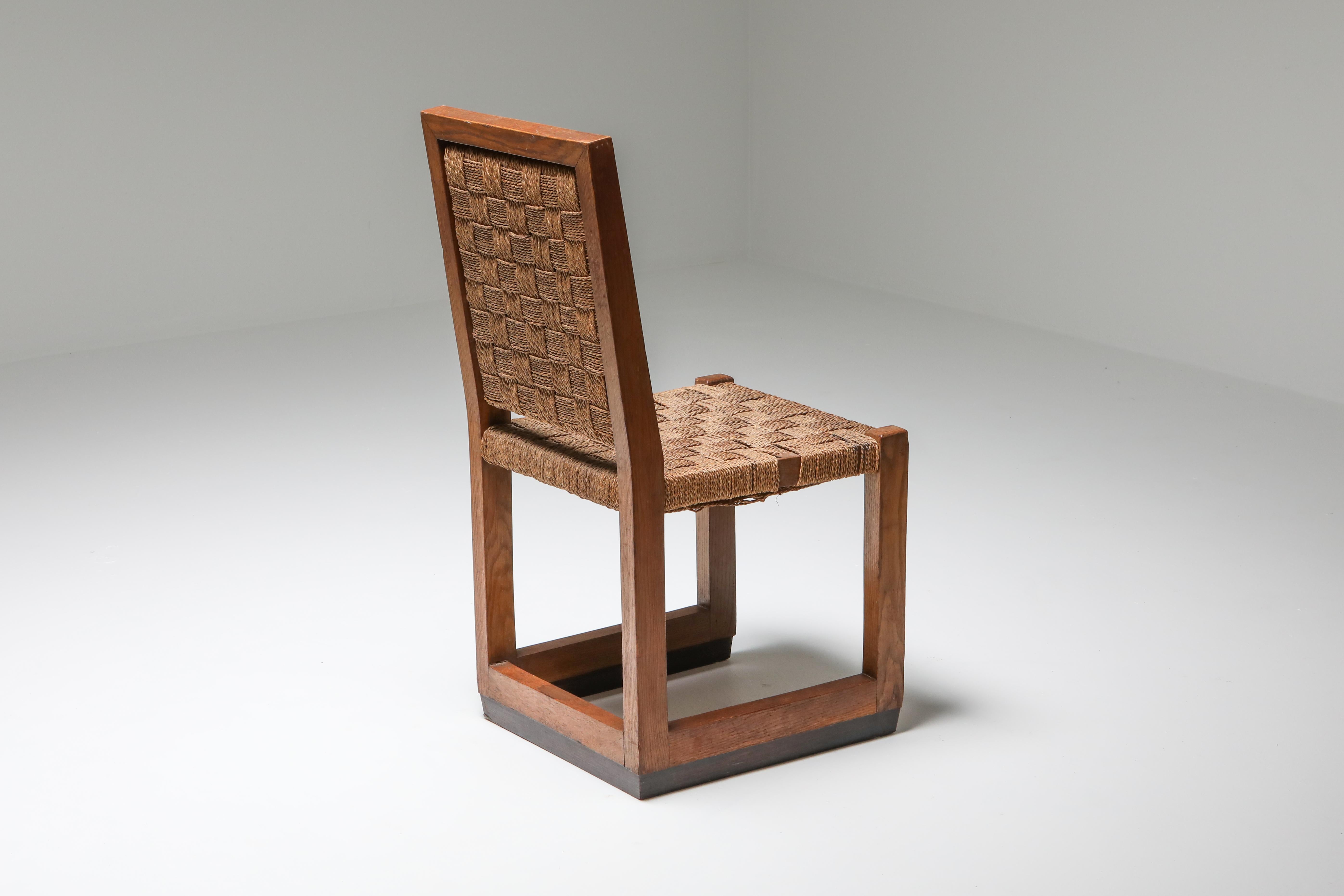 Arts and Crafts Hague School Chair with Cord Seating
