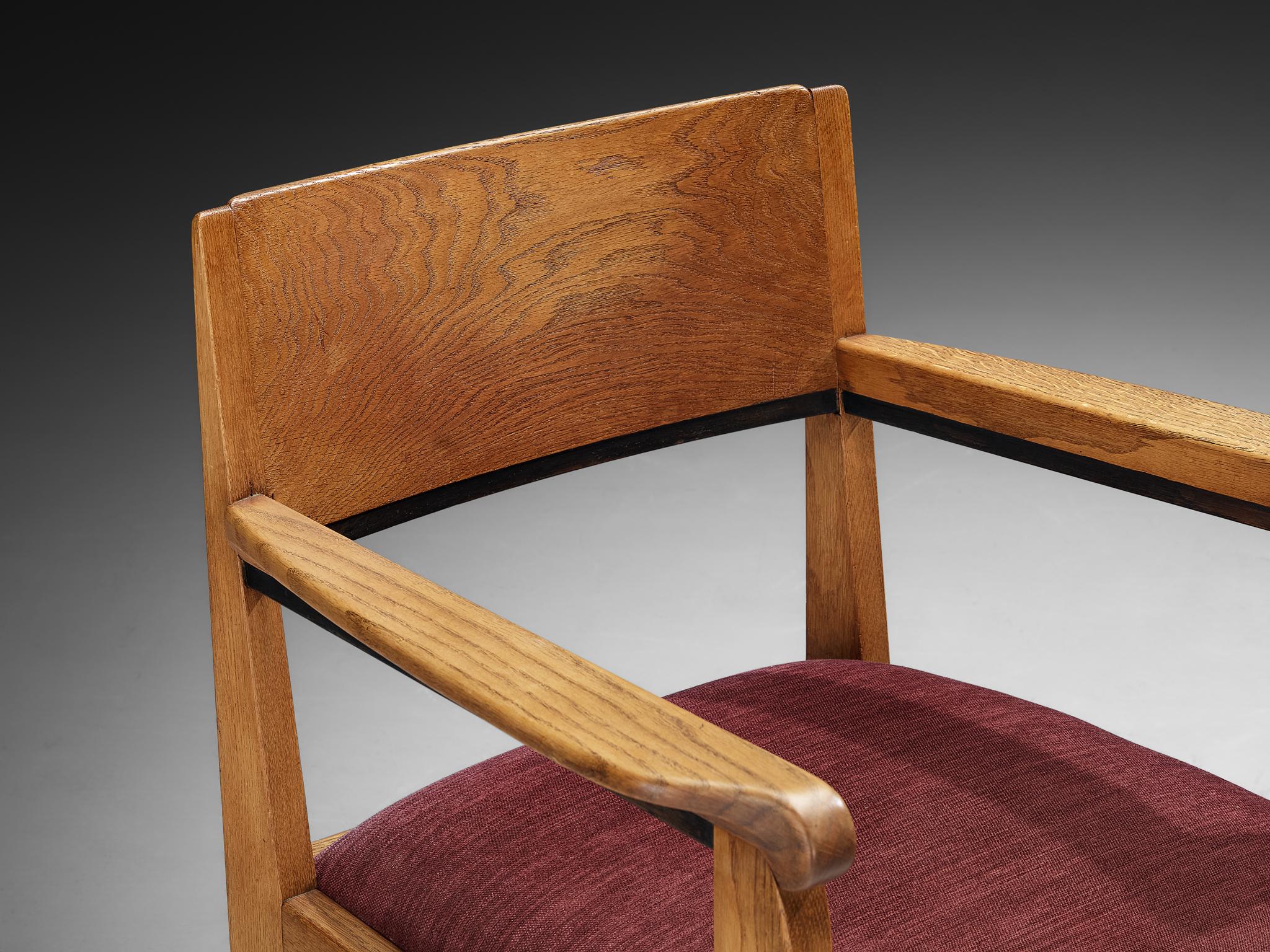 Hague School Lounge Chair by H. Fels in Oak In Good Condition For Sale In Waalwijk, NL
