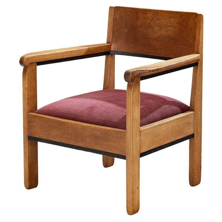 Hague School Lounge Chair by Fels in Oak For Sale at 1stDibs