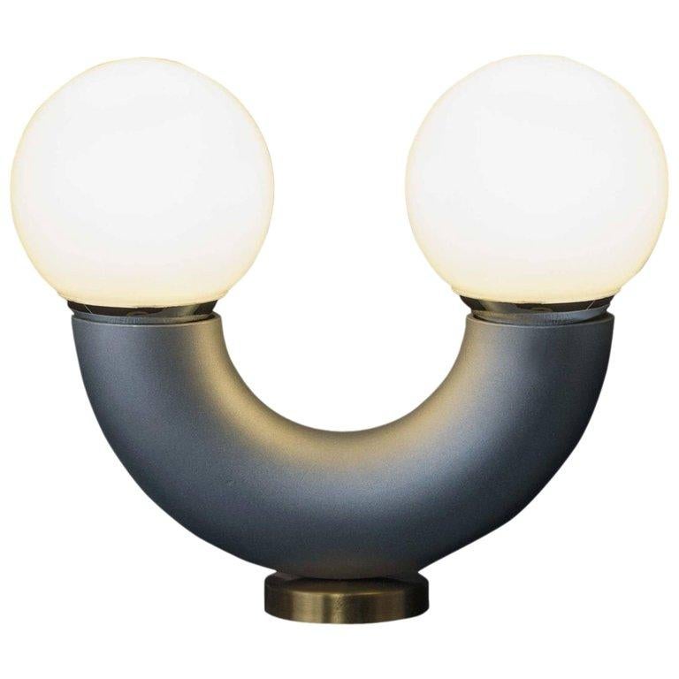 Minimalist Haha Table Lamp, 21th Century Contemporary Modernist Aluminium Tube Anodized  For Sale