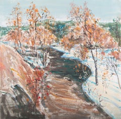 Birch Trees on the Roadside in Winter