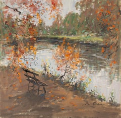 Haibao Chen Óleo sobre lienzo original contemporáneo "Día de otoño deambulando"