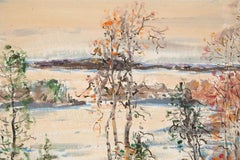 Haibao Chen Huile sur toile originale contemporaine "Snowy Field" (Champ enneigé)