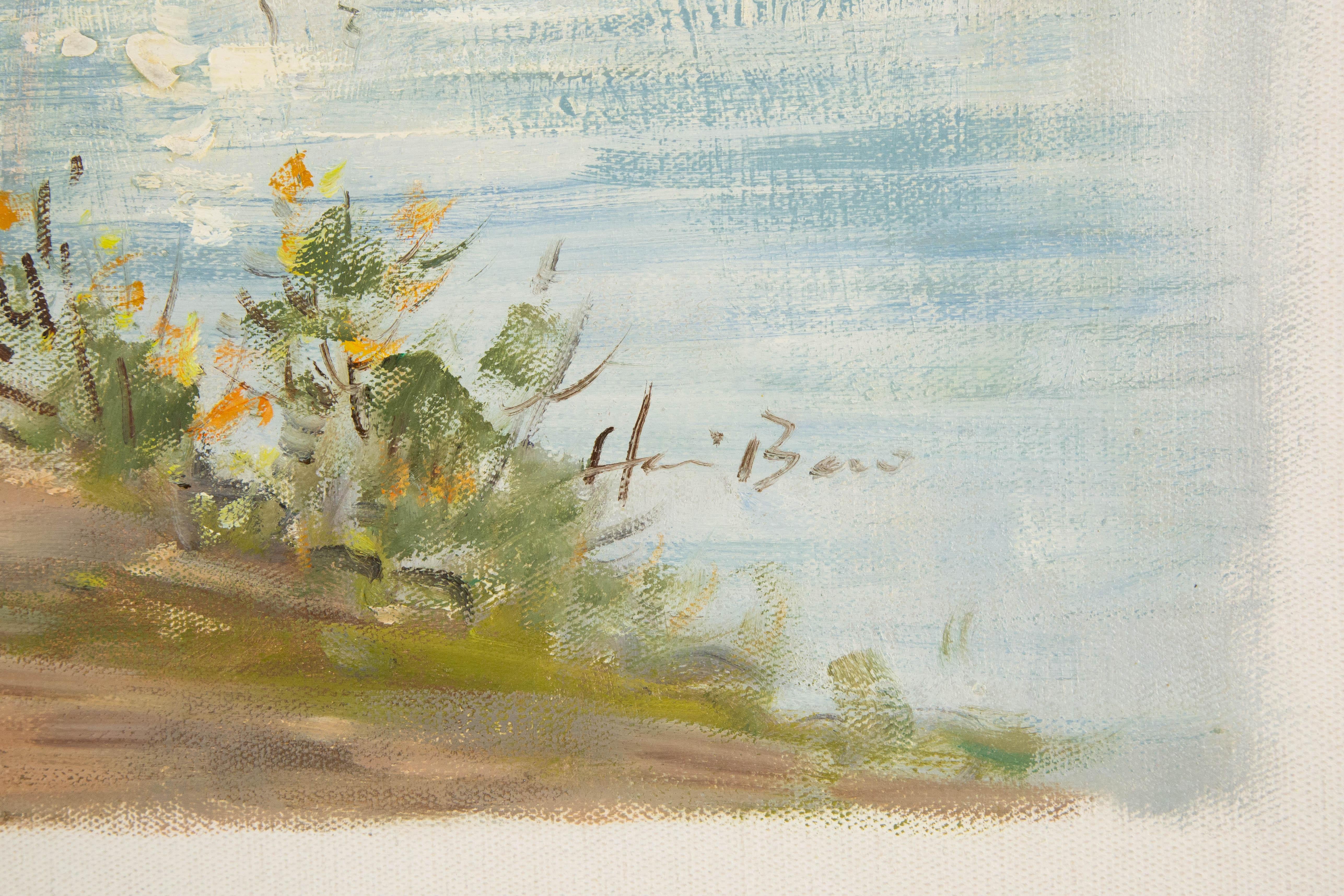 HaiBao Chen Landschaft, Original, Ölgemälde auf Leinwand, „Early Rising I“ im Angebot 4