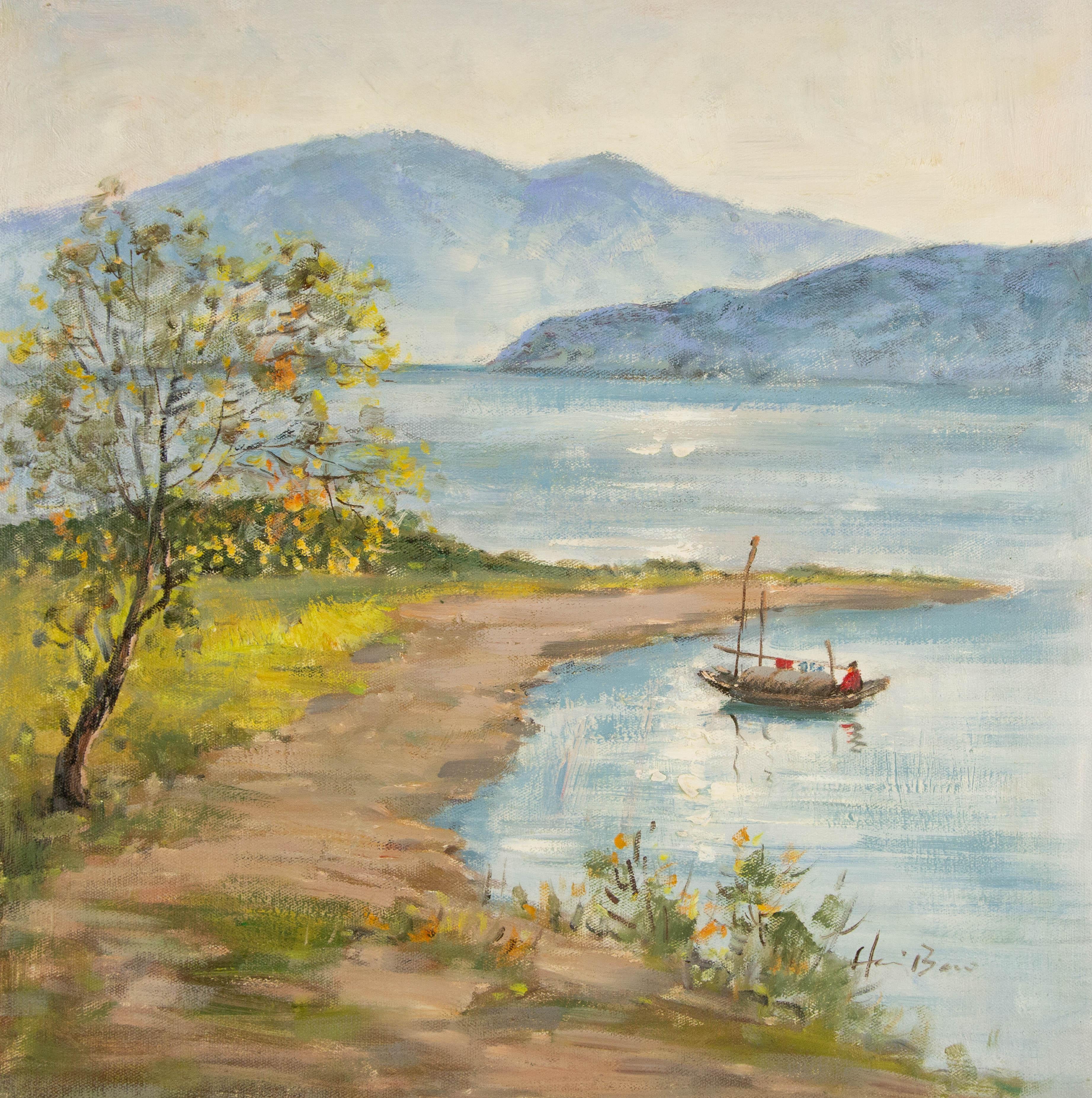 HaiBao Chen Landschaft, Original, Ölgemälde auf Leinwand, „Early Rising I“