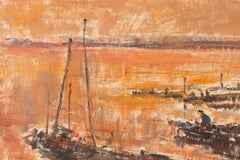 Huile sur toile originale « Back with Ship Full of Fish », paysage aquatique d'Haibao Chen