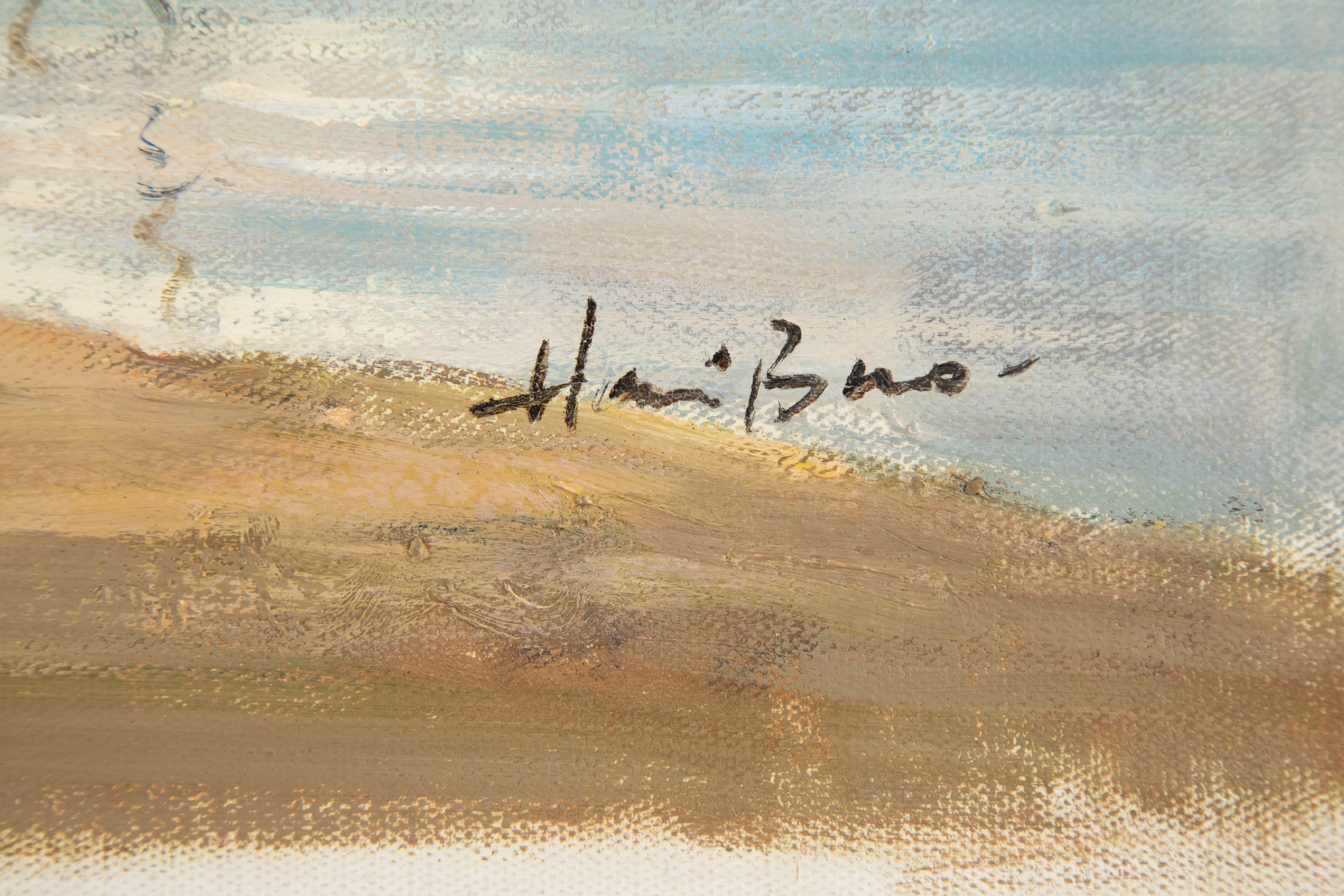 Haibao Chen Aquarell-Aquarelllandschaft Original Öl auf Leinwand „Early Rising II“ im Angebot 7