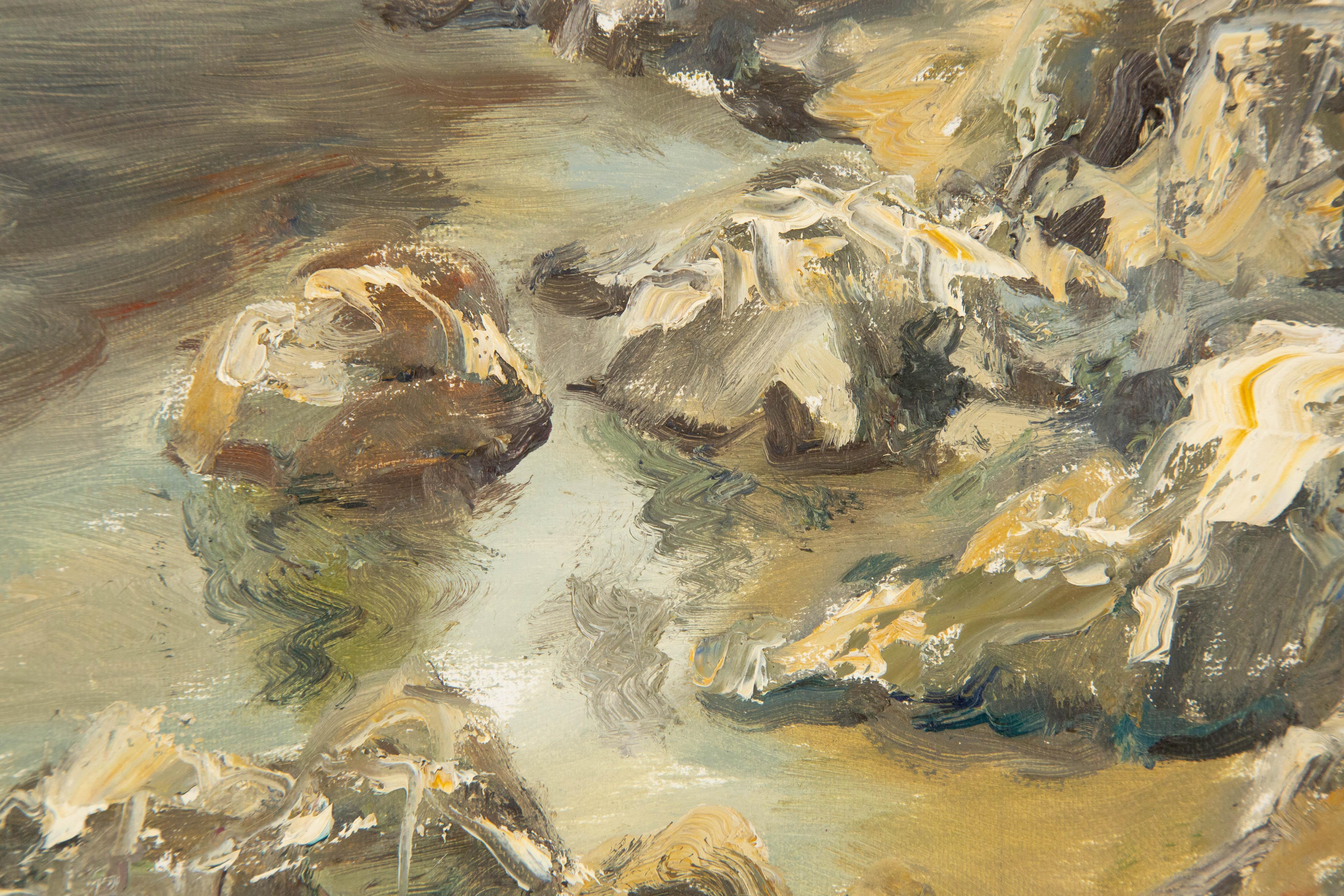 HaiBo Cao  Original Ölgemälde auf Leinwand „ Küstenansicht“ im Angebot 5