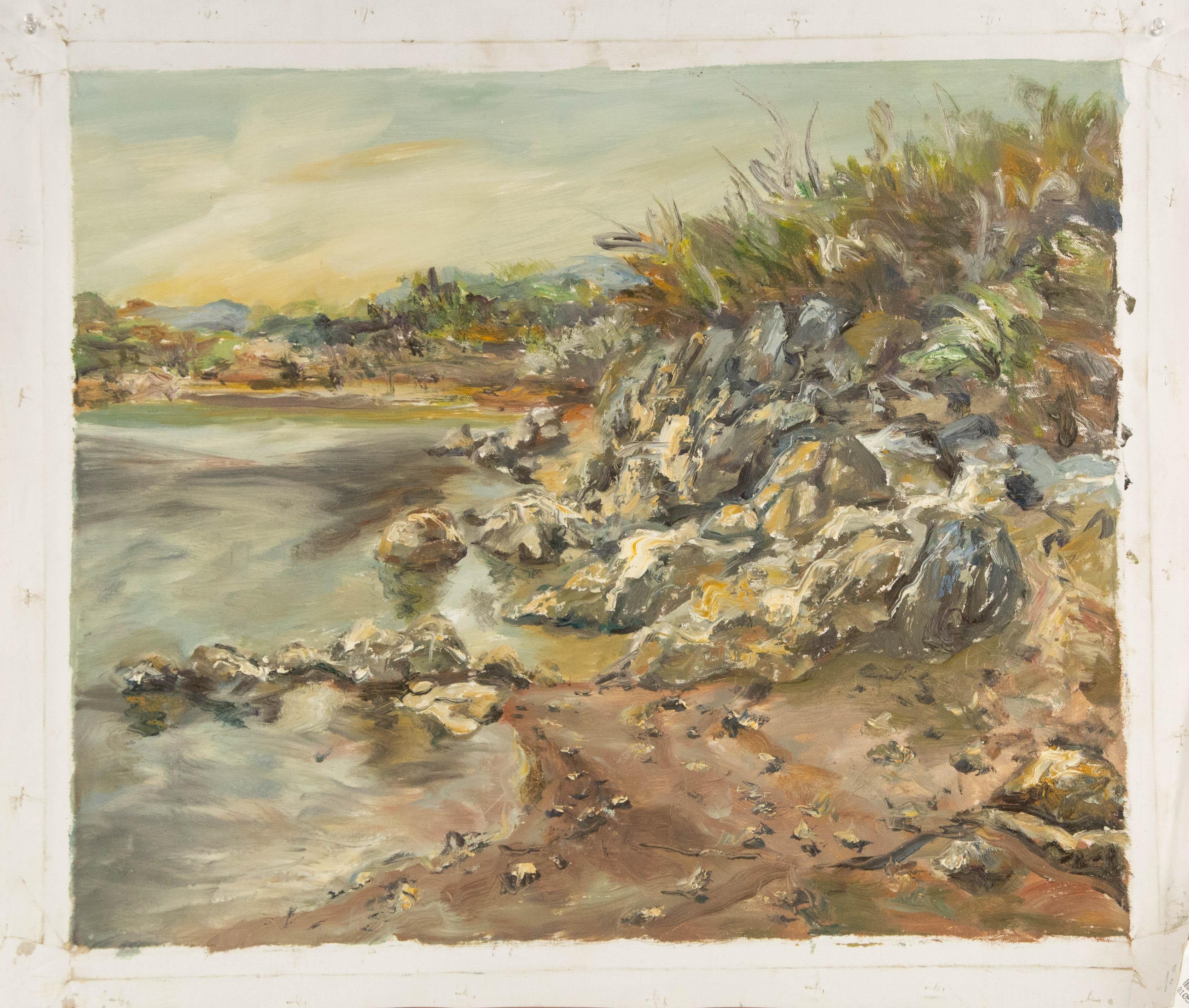 HaiBo Cao  Original Ölgemälde auf Leinwand „ Küstenansicht“ im Angebot 6