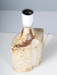 Haico Nitzsche for Danish Soholm Sculptural Brown Stoneware Lamp, 1970s