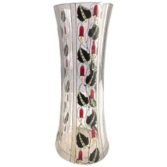 Haida Secessionist Wiener Werkstatte Hand-Painted Glass Vase