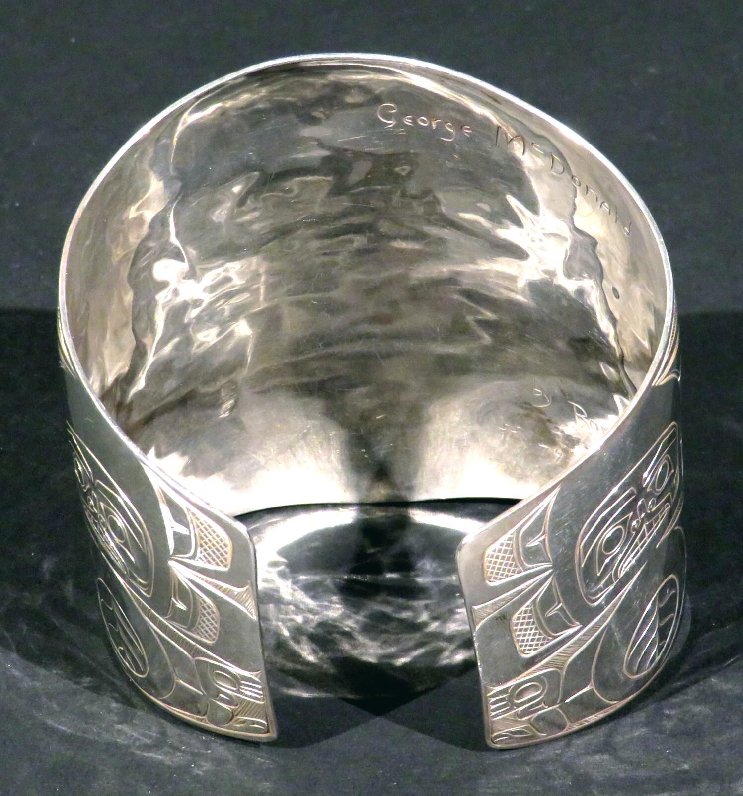Other Haida Sterling Silver Cuff Bracelet by Ron A. Sebastian 'Gitksan People', Canada For Sale